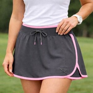 Pony Womens skort Golf tennis grey pink Athletic size XL Tenniscore Preppy